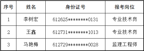 延安交通建设投资(集团)有限公司 拟聘用人员公示
